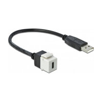 Delock Keystone Modul USB 2.0 C Buchse > USB 2.0 A Stecker mit Kabel