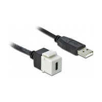 Delock Keystone Modul USB 2.0 C Buchse > USB 2.0 A Stecker mit Kabel