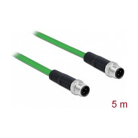 Delock Netzwerkkabel M12 D-kodiert 4 Pin Stecker zu Stecker TPU 5 m