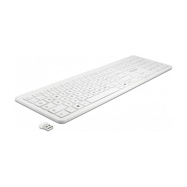 Delock USB Tastatur 2,4 GHz kabellos weiß (flach)