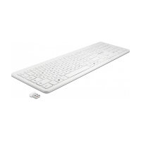Delock USB Tastatur 2,4 GHz kabellos weiß (flach)