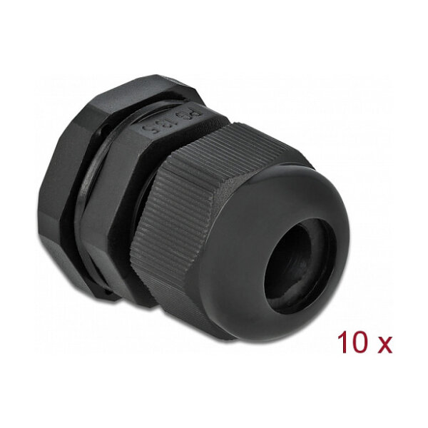 Delock Kabelverschraubung PG13,5 10 Stück schwarz