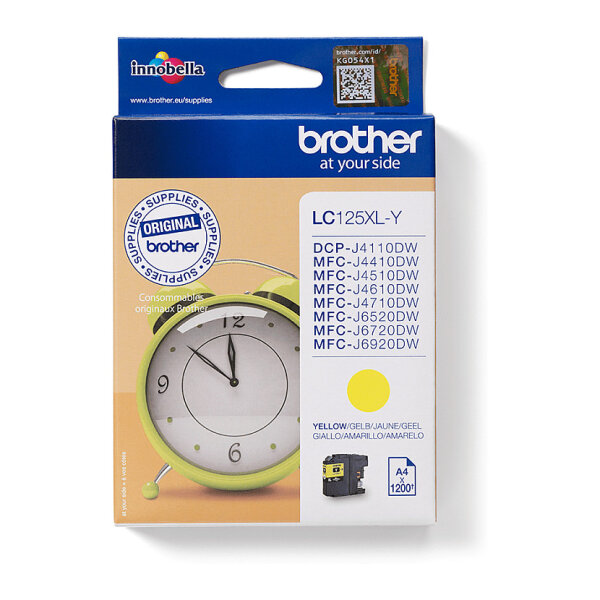 Brother Tinte LC-125XLY Gelb bis zu 1.200 Seiten nach ISO/IEC 24711