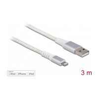 Delock USB Daten- und Ladekabel für iPhone™, iPad™, iPod™ DuPont™ Kevlar® weiß 3 m