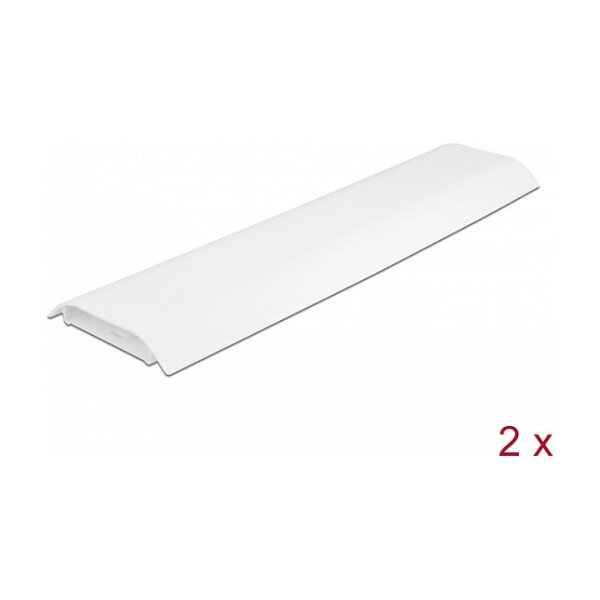 Delock Kabelkanal selbstklebend mit Kabelbefestigung 85 x 10 mm - Länge 300 mm 2 Stück weiß