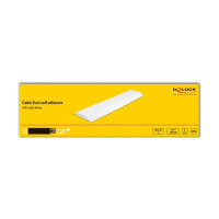 Delock Kabelkanal selbstklebend mit Kabelbefestigung 85 x 10 mm - Länge 300 mm 2 Stück weiß