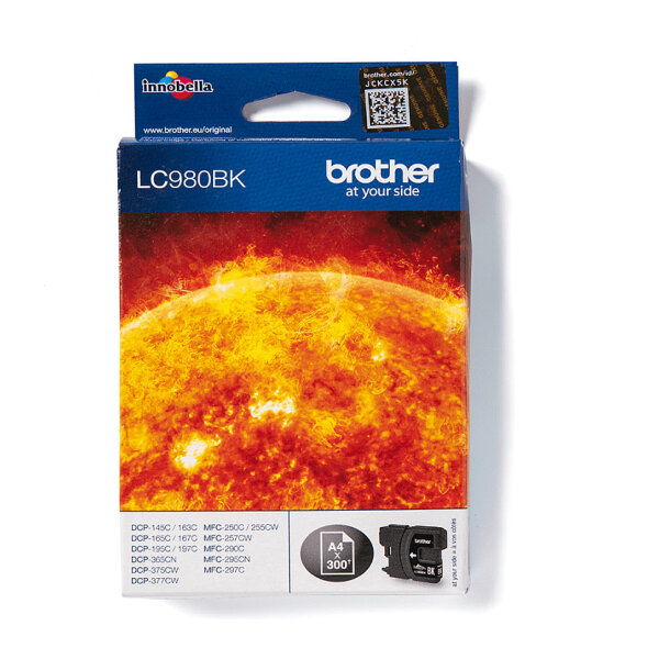 Brother Tinte LC-980BK Schwarz bis zu 300 Seiten nach ISO/IEC 24711