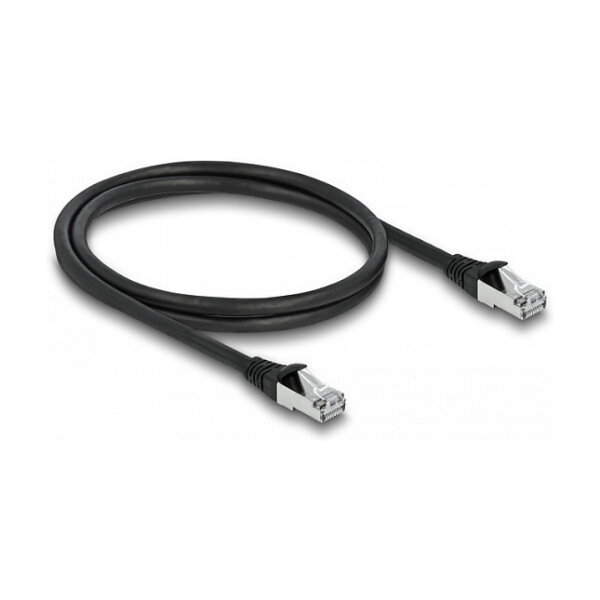 Delock RJ45 Netzwerkkabel Cat.6A S/FTP PUR Outdoor 1 m schwarz