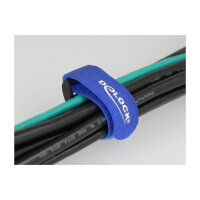 Delock Klett-Kabelbinder mit Schlaufe L 190 x B 25 mm blau 5 Stück