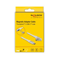 Delock Magnetisches Thunderbolt™ 3 USB-C™ Kabel 4K 60 Hz Stecker zu Stecker gewinkelt 1,20 m