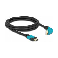 Delock High Speed HDMI Kabel Stecker gerade zu Stecker 90° unten gewinkelt 48 Gbps 8K 60 Hz 2 m