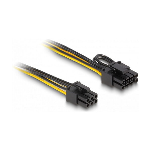 Delock Stromkabel PCI Express 6 Pin Stecker zu PCI Express 6+2 Pin Stecker 50 cm