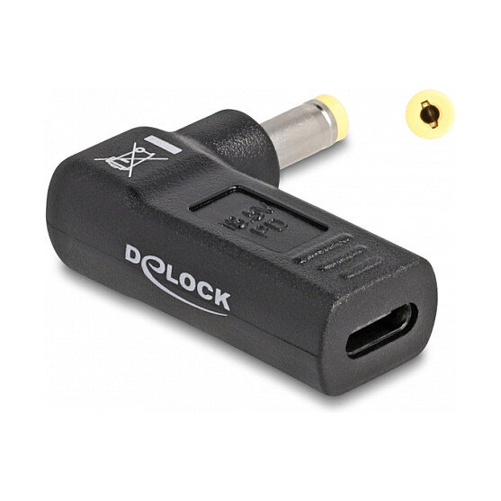 Delock Adapter für Notebook Ladekabel USB Type-C™ Buchse zu HP 4,8 x 1,7 mm Stecker 90° gewinkelt