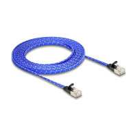 Delock RJ45 Flachband Netzwerkkabel mit Geflechtmantel...