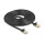 Delock RJ45 Netzwerkkabel Cat.6A Stecker zu Stecker mit robuster Rastnase und Cat.7 Rohflachbandkabel U/FTP 7,5 m schwarz