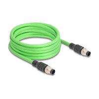 Delock M12 Kabel A-kodiert 8 Pin Stecker zu Stecker PUR...