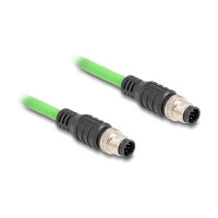 Delock M12 Kabel A-kodiert 8 Pin Stecker zu Stecker PUR (TPU) 2 m