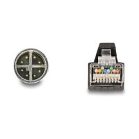Delock M12 Kabel X-kodiert 8 Pin Stecker zu RJ45 Stecker PUR (TPU) 2 m