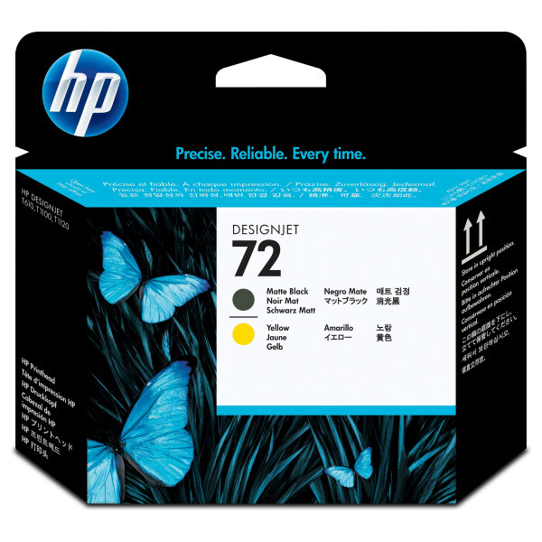 HP 72 original printhead C9384A matte black and yellow standard capacity 1-pack