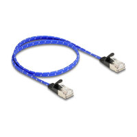 Delock RJ45 Flachband Netzwerkkabel mit Geflechtmantel...