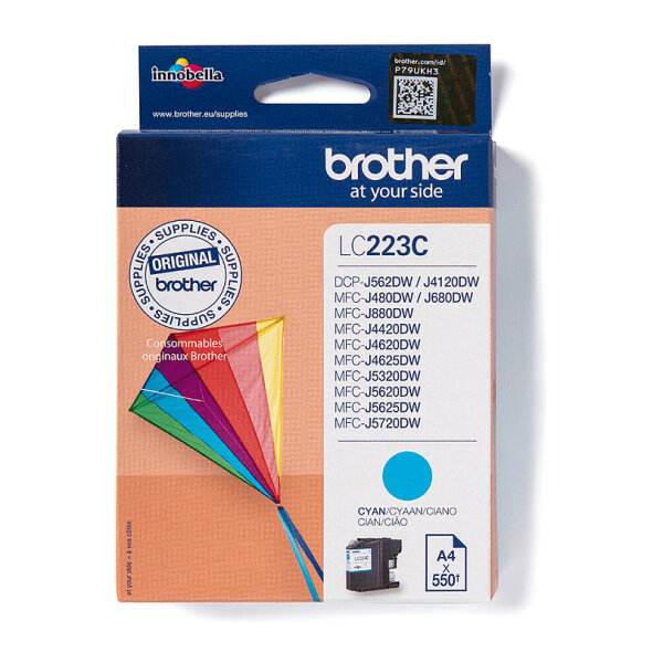 Brother Tinte LC-223C Cyan bis zu 550 Seiten nach ISO/IEC 24711