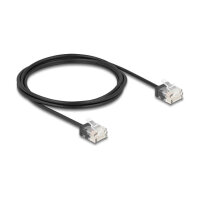 Delock RJ45 Netzwerkkabel Cat.6 UTP Ultra Slim 2 m schwarz mit kurzen Steckern