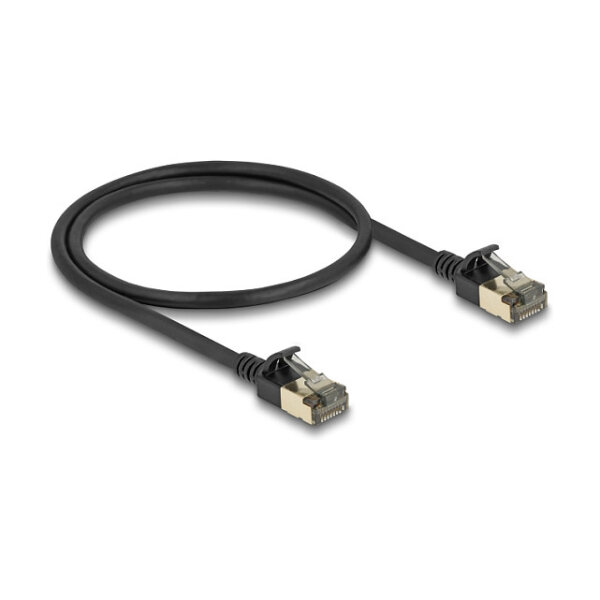 Delock RJ45 Netzwerkkabel Cat.8.1 F/FTP Slim Pro 0,5 m schwarz