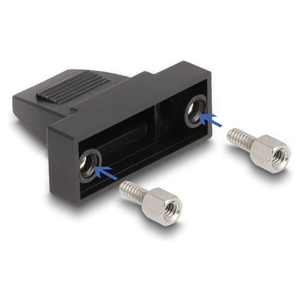 Delock Gehäuse für D-Sub 9 Pin Stecker / Buchse Kunststoffgehäuse für Flachbandkabel
