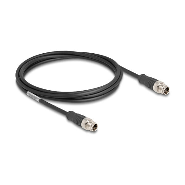 Delock M12 Kabel X-kodiert 8 Pin Stecker zu Stecker PVC 2 m