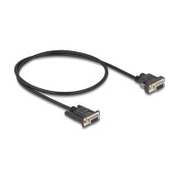 Delock Seriell Kabel RS-232 D-Sub9 Buchse zu D-Sub9 Buchse Stromanschluss an Pin 9 0,5 m
