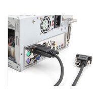Delock Seriell Kabel RS-232 D-Sub9 Buchse zu D-Sub9 Buchse Stromanschluss an Pin 9 0,5 m
