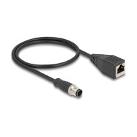Delock M12 Kabel D-kodiert 4 Pin Stecker zu RJ45 Buchse...