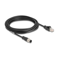 Delock M12 Kabel D-kodiert 4 Pin Stecker zu RJ45 Stecker...