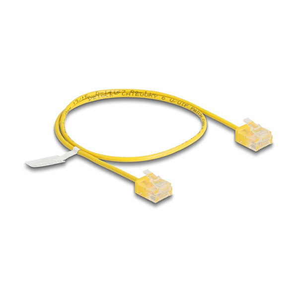Delock RJ45 Netzwerkkabel Cat.6 UTP Ultra Slim 0,5 m gelb mit kurzen Steckern