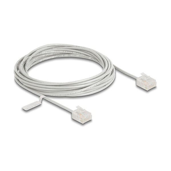Delock RJ45 Netzwerkkabel Cat.6 UTP Ultra Slim 5 m grau mit kurzen Steckern