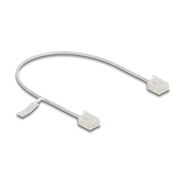 Delock RJ45 Netzwerkkabel Cat.6 UTP Ultra Slim 0,3 m grau mit kurzen Steckern