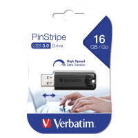 STICK 16GB USB 3.2 Verbatim StorenGo PinStripe Black