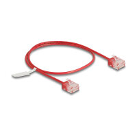Delock RJ45 Netzwerkkabel Cat.6 UTP Ultra Slim 0,5 m rot...