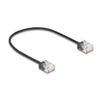 Delock RJ45 Netzwerkkabel Cat.6 UTP Ultra Slim 0,3 m schwarz mit kurzen Steckern