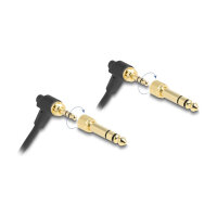 Delock Spiralkabel 3,5 mm 3 Pin Klinkenstecker zu Klinkenstecker gewinkelt mit Schraubadapter zu 6,35 mm 75 cm