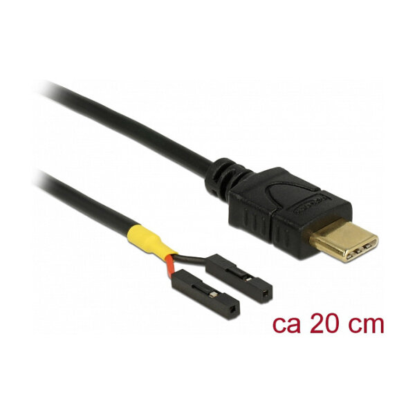Delock Kabel USB Type-C™ Stecker > 2 x Pfostenbuchse einzeln Strom 20 cm