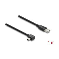 Delock USB 2.0 Kabel Typ-A Stecker zu Typ Mini-B Stecker rechts gewinkelt 1 m