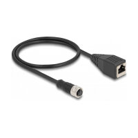 Delock M12 Adapterkabel D-kodiert 4 Pin Buchse zu RJ45...