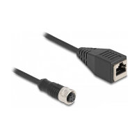 Delock M12 Adapterkabel D-kodiert 4 Pin Buchse zu RJ45...