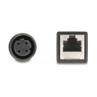 Delock M12 Adapterkabel D-kodiert 4 Pin Buchse zu RJ45 Buchse 50 cm