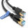 Delock RJ45 Netzwerkkabel Cat.6A S/FTP Slim 90° oben / oben gewinkelt 1 m schwarz