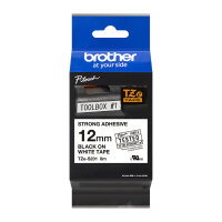Brother Schriftband TZe-S231 12mm/8m Schwarz/Weiß