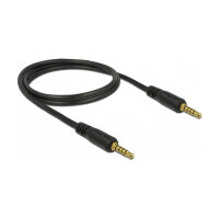 Delock Klinkenkabel 3,5 mm 5 Pin Stecker zu Stecker 1 m schwarz