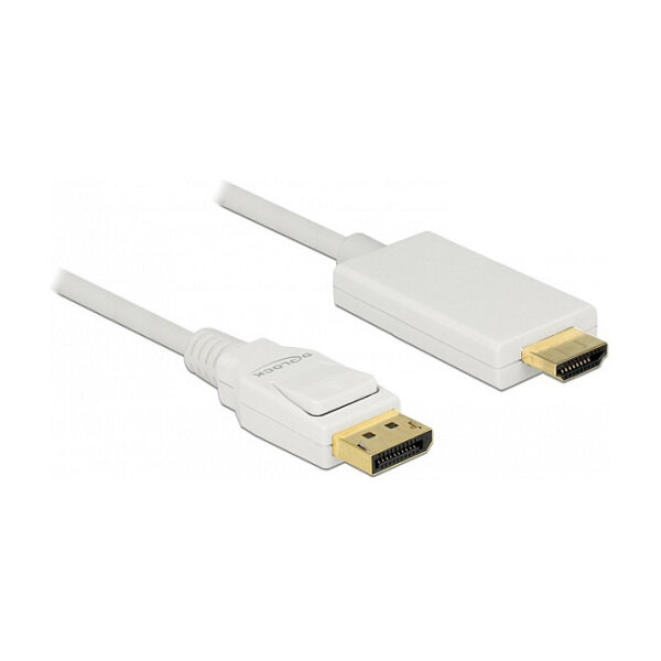 Delock Kabel DisplayPort 1.2 Stecker > High Speed HDMI-A Stecker Passiv 4K 30 Hz 3 m weiß