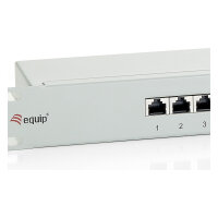 Equip Patchpanel 16x RJ45 Cat6 19" FTP 1HE ISO/IEC hellgrau